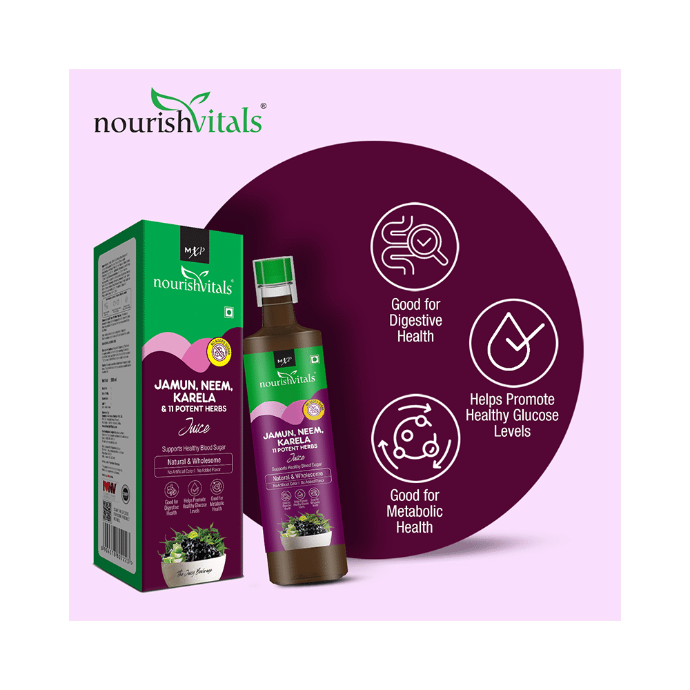 NourishVitals Jamun, Neem, Karela & 11 Potent Herbs Juice (500ml Each) - Image 4
