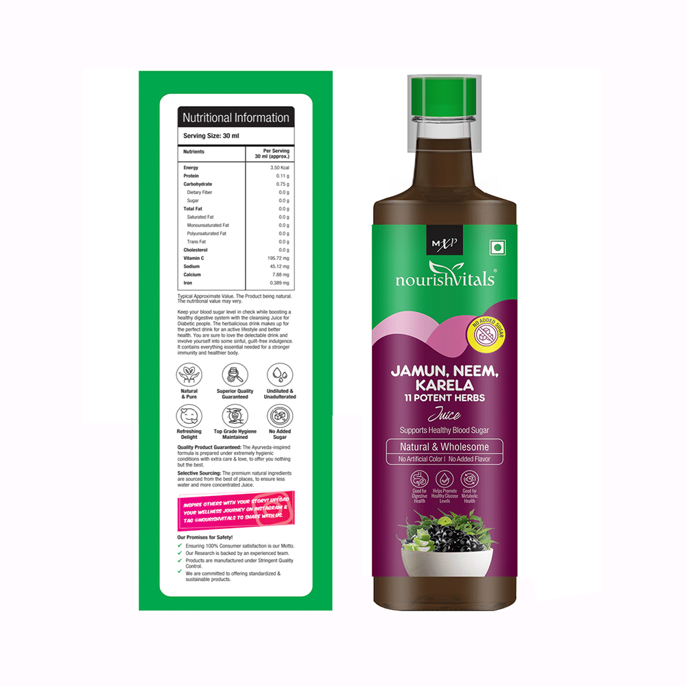 NourishVitals Jamun, Neem, Karela & 11 Potent Herbs Juice (500ml Each) - Image 10