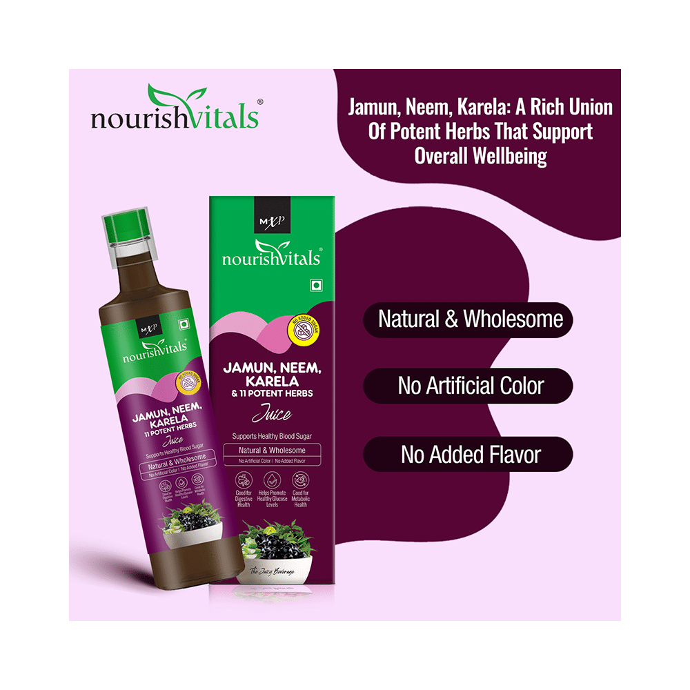 NourishVitals Jamun, Neem, Karela & 11 Potent Herbs Juice (500ml Each) - Image 6