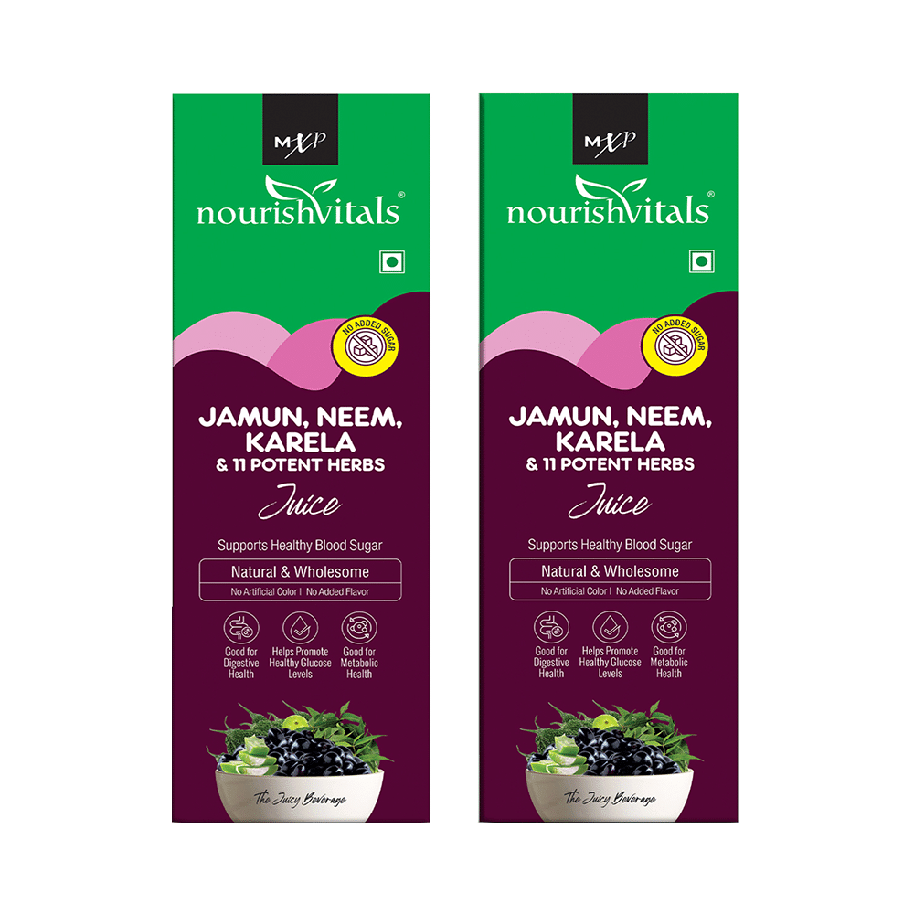 NourishVitals Jamun, Neem, Karela & 11 Potent Herbs Juice (500ml Each) - Image 1