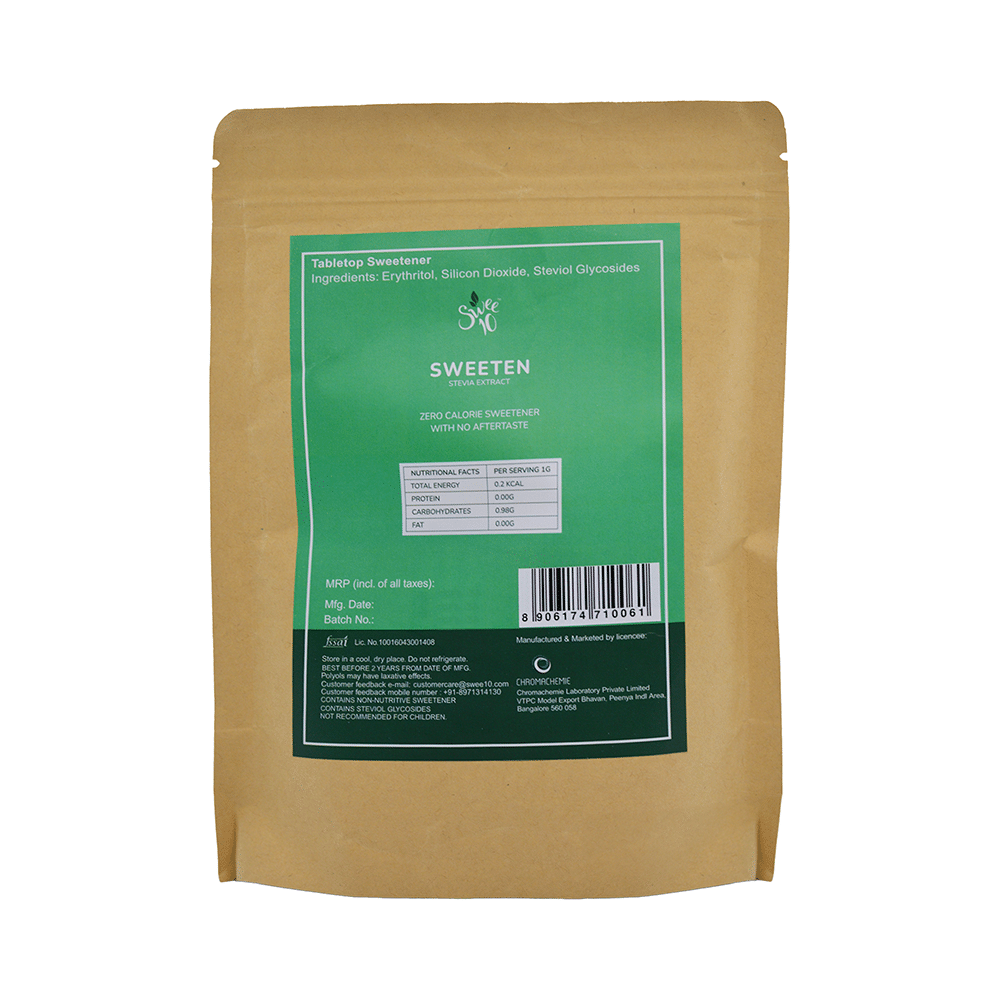 Swee10 Natural Stevia Sweetener Powder | Sugar Free | Zero Calorie Sugar Substitute - Image 2
