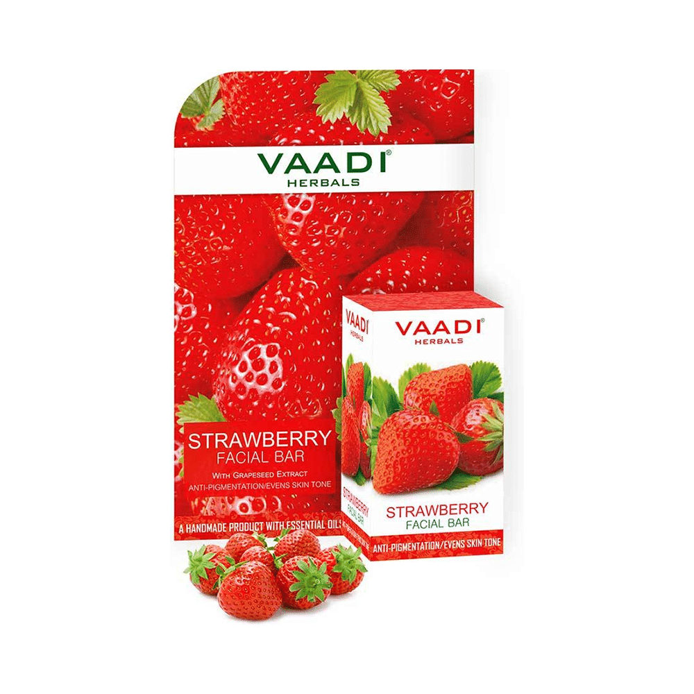 Vaadi Herbals Super Value Pack of Strawberry Facial Bars with Grapeseed Extract - Image 1