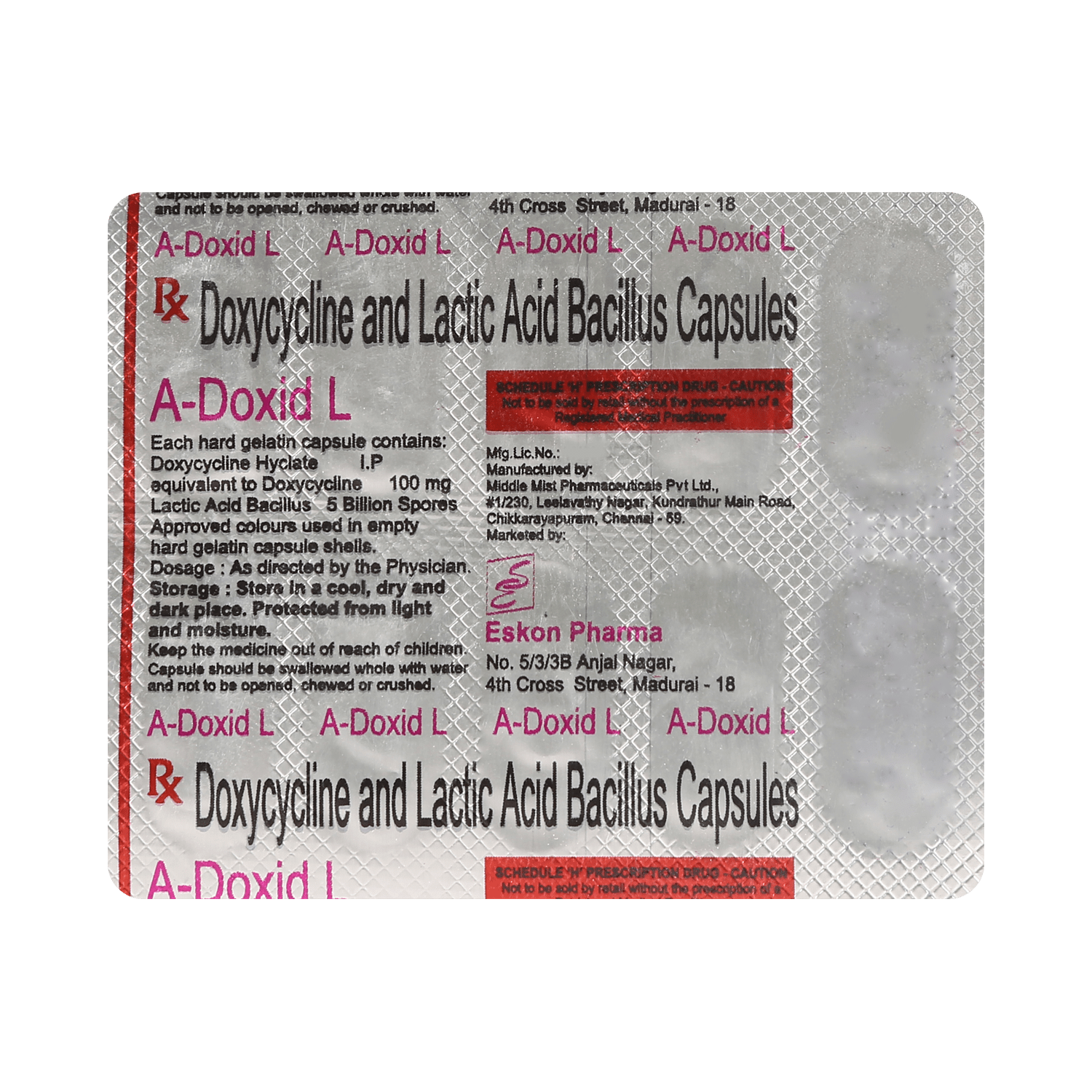 A Doxid L 100mg Capsule - Image 3