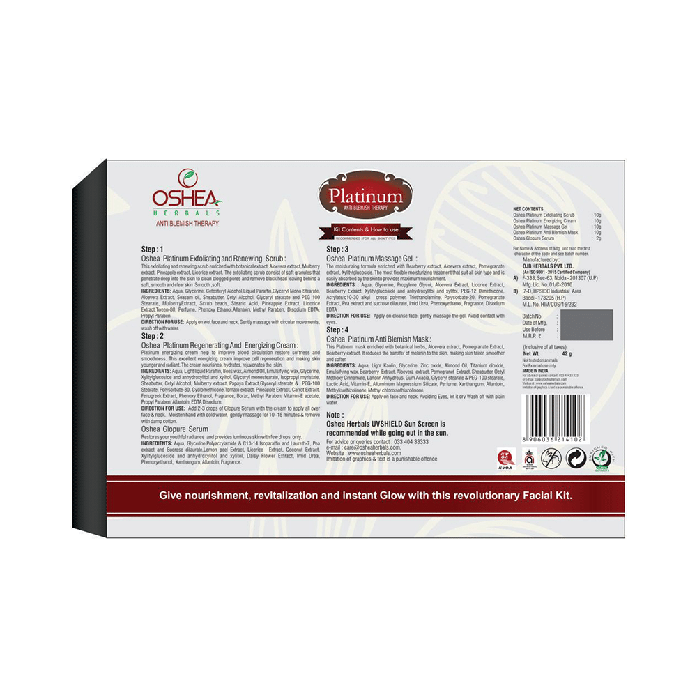 Oshea Herbals Platinum Facial Kit - Image 2