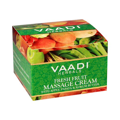 Vaadi Herbals Fresh Fruit Massage Cream with Apple Papaya & Kukum Butter - Image 1