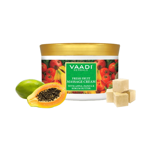 Vaadi Herbals Fresh Fruit Massage Cream with Apple Papaya & Kukum Butter - Image 2