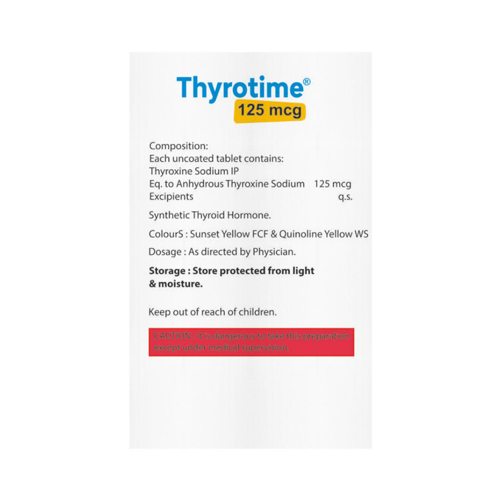 Thyrotime 125mcg Tablet - Image 2
