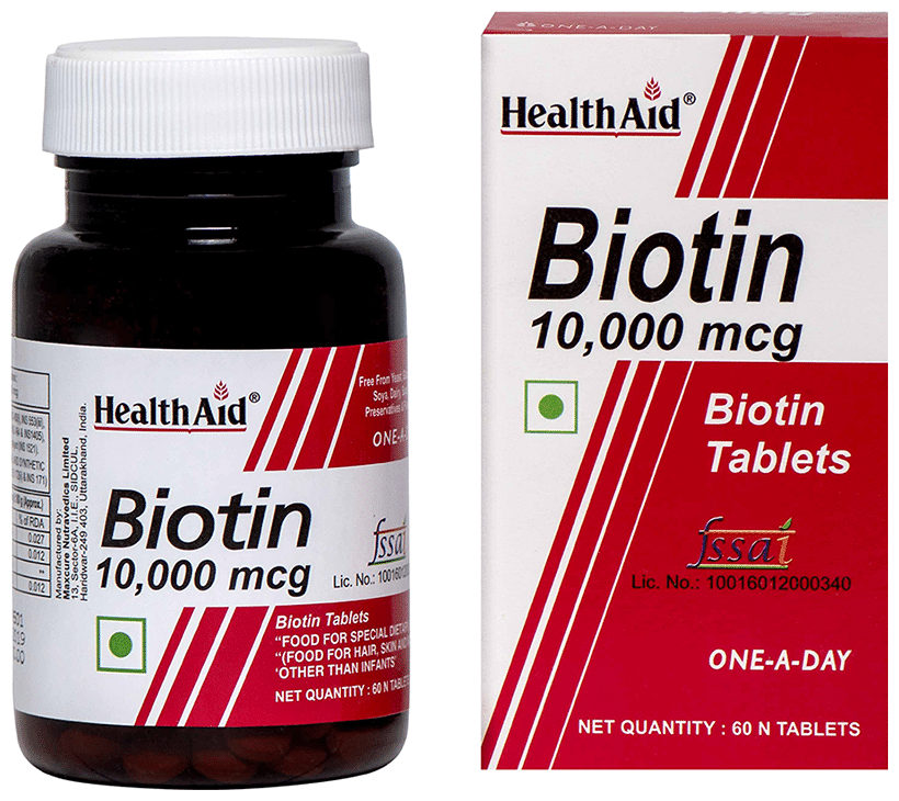 HealthAid Biotin 10000 mcg Tablet - Image 1