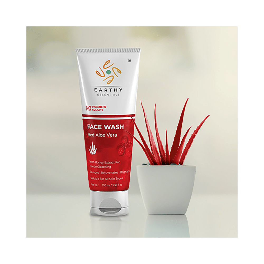 Earthy Essentials Combo Pack of Red Aloe Vera Shampoo 200ml & Red Aloe Vera Face Wash 100ml - Image 3