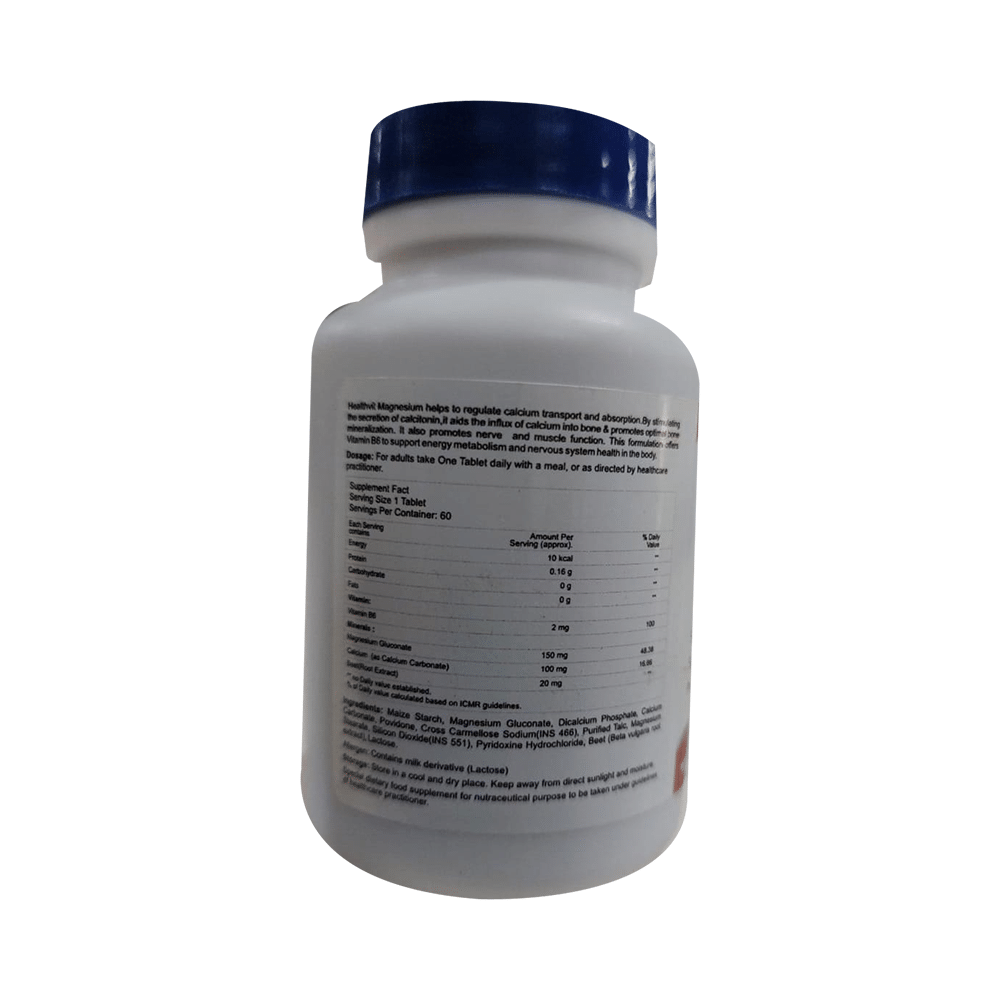 HealthVit Magneed-B6 | With Magnesium & Vitamin B6 | For Bones, Muscles & Nerve Function | Tablet - Image 2