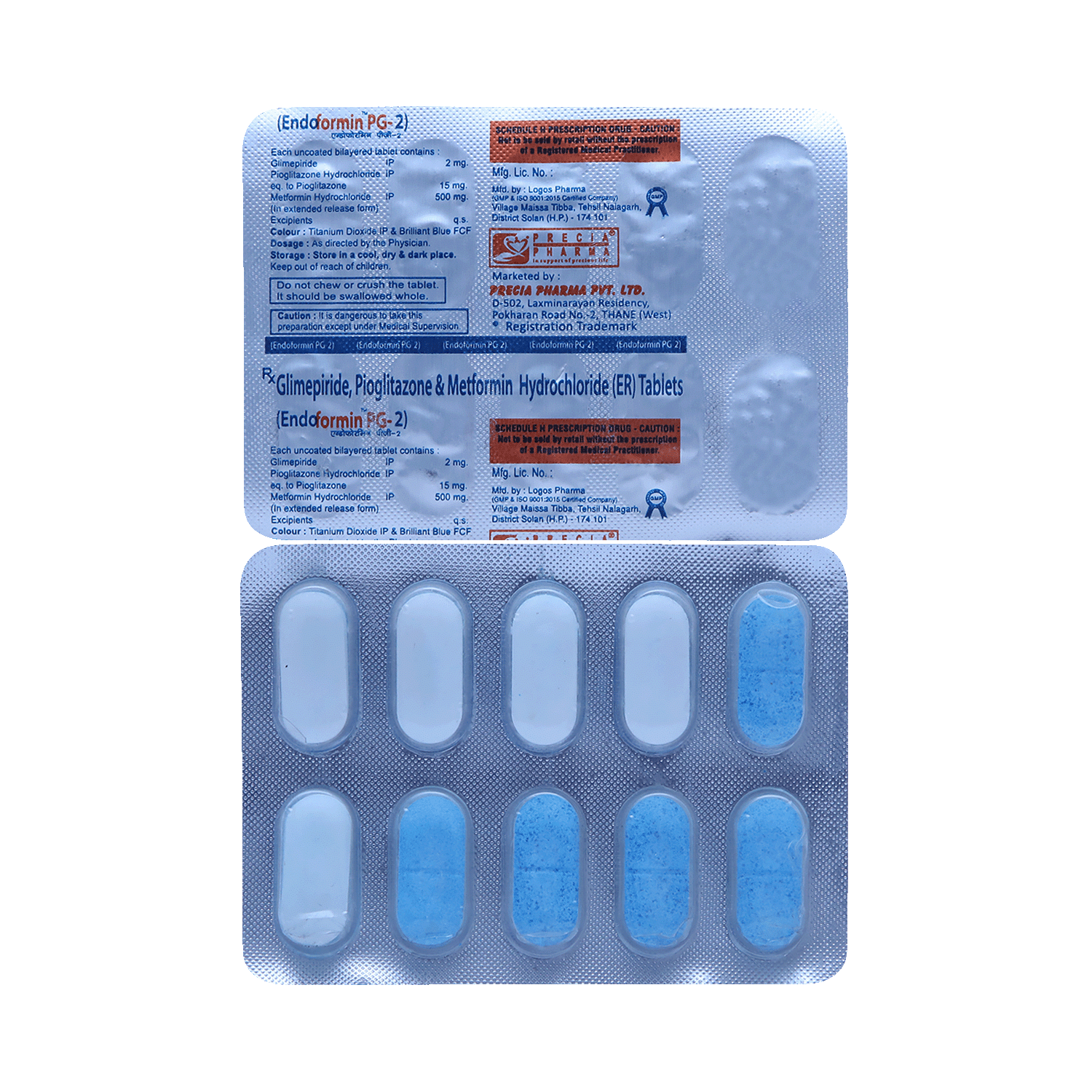 Endoformin PG 2mg/500mg/15mg Tablet ER