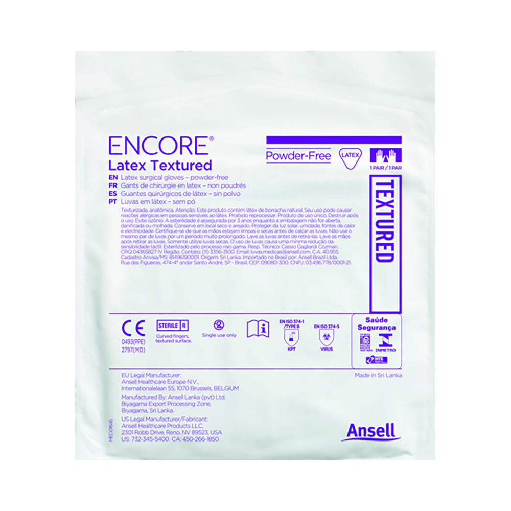 Ansell Encore Latex Textured Powder Free Surgical Glove 7.5 - Image 3