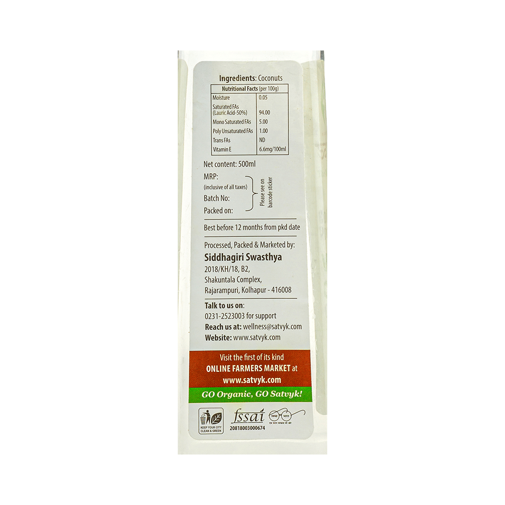 Satvyk Organic Virgin Coconut Oil - Image 3