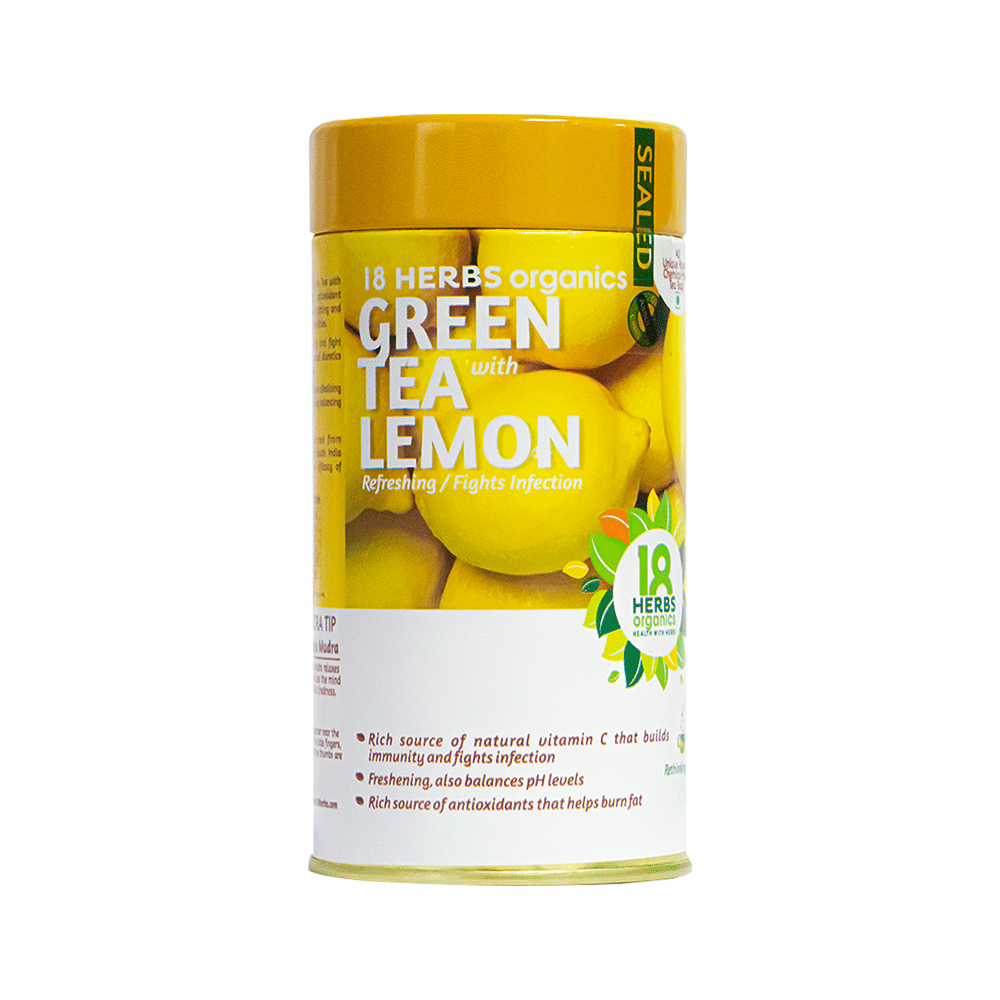 18 Herbs Organics Green Tea Bag (1.25gm Each) with Lemon - Image 1