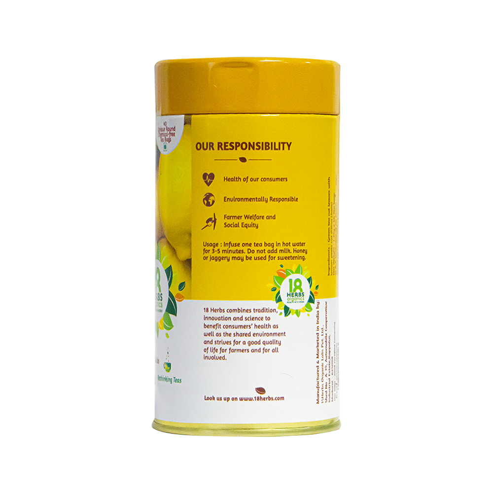 18 Herbs Organics Green Tea Bag (1.25gm Each) with Lemon - Image 2