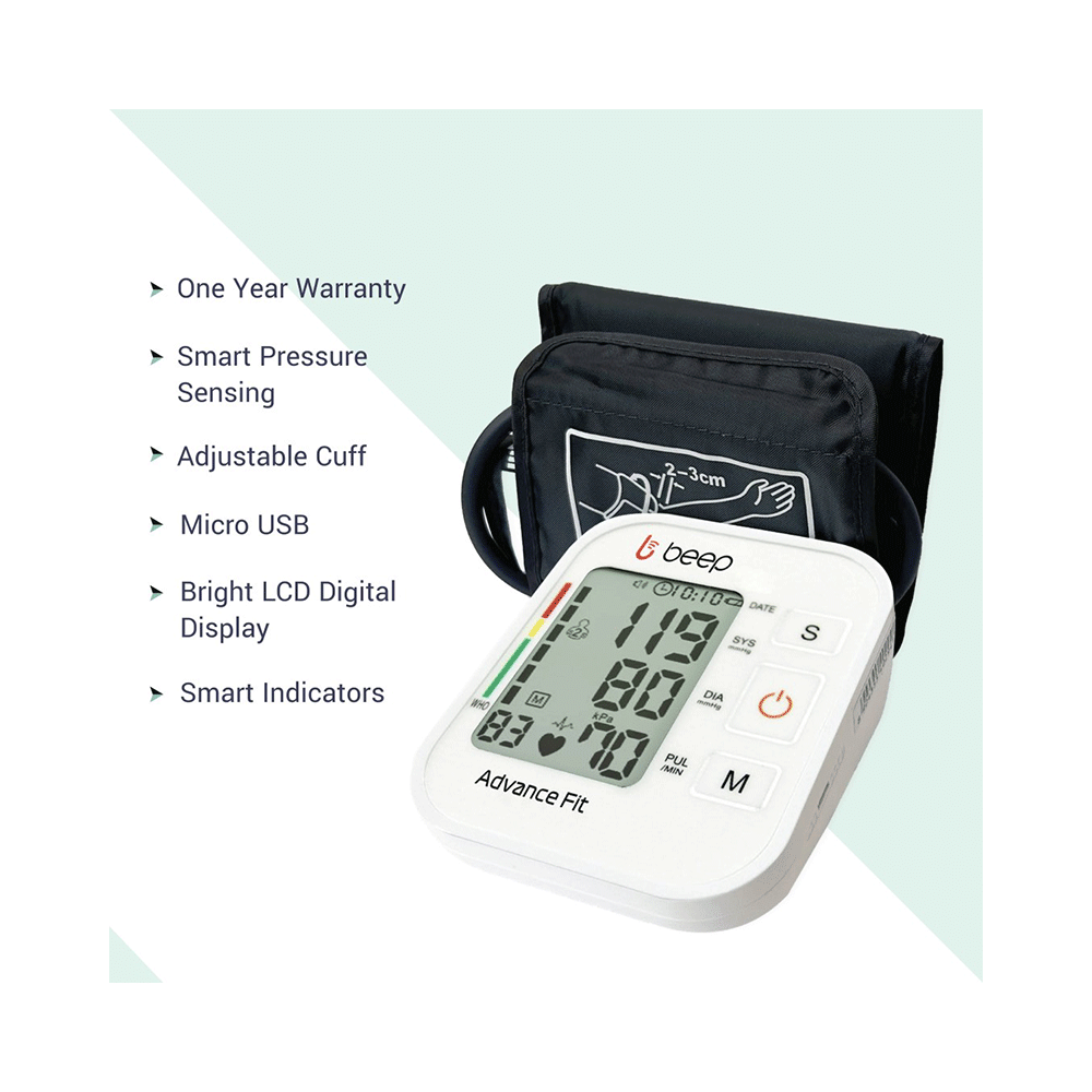 Beep Digital Blood Pressure Monitor- Advance Features with 3 Color Change and Backlit - Image 4