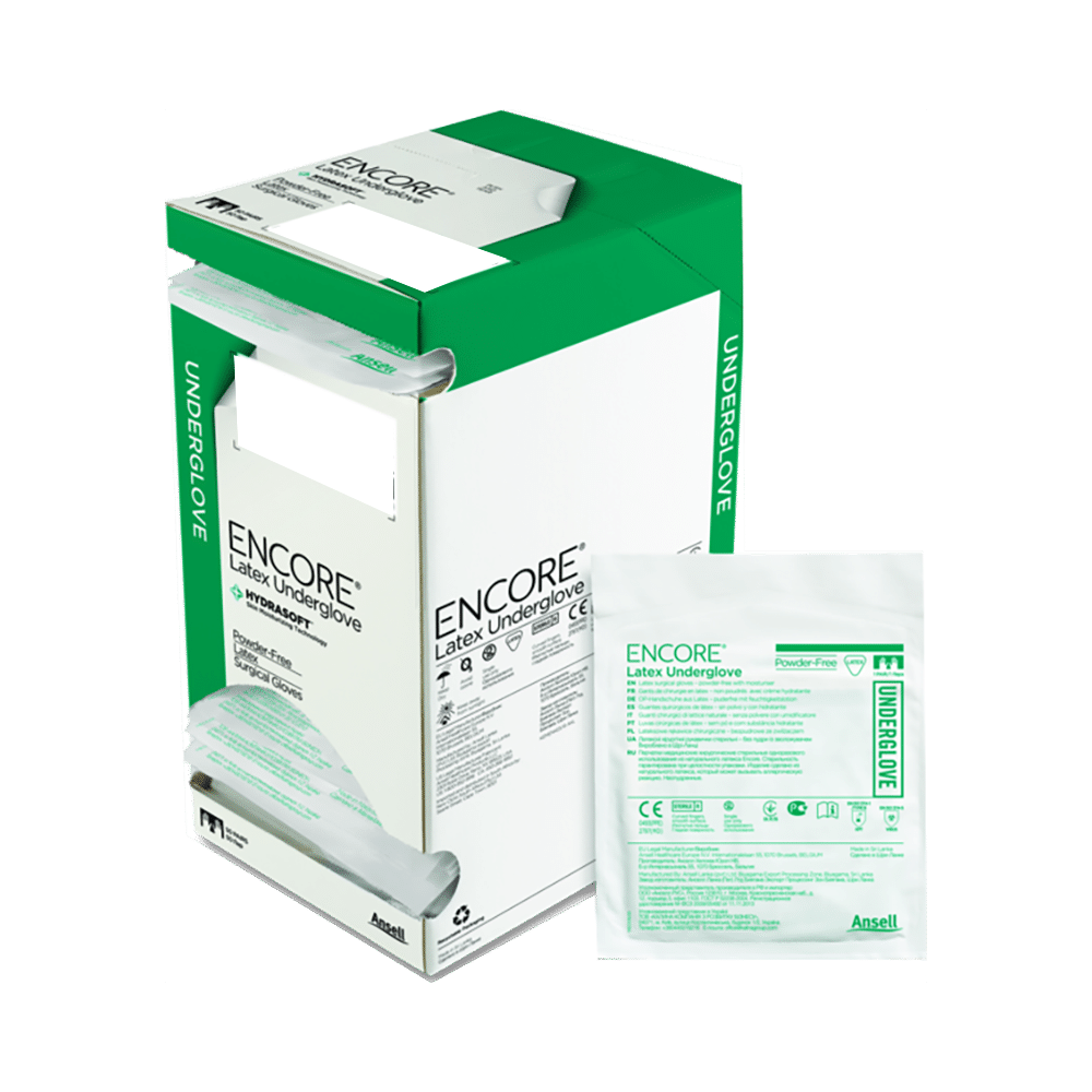Ansell Encore Latex Underglove Hydrasoft Powder Free Surgical Glove 7.5 Green - Image 6