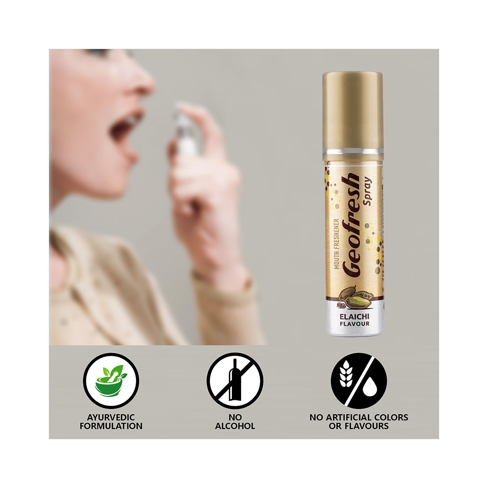 Leeford Geofresh Ayurvedic Mouth Freshner Spray Elaichi - Image 4