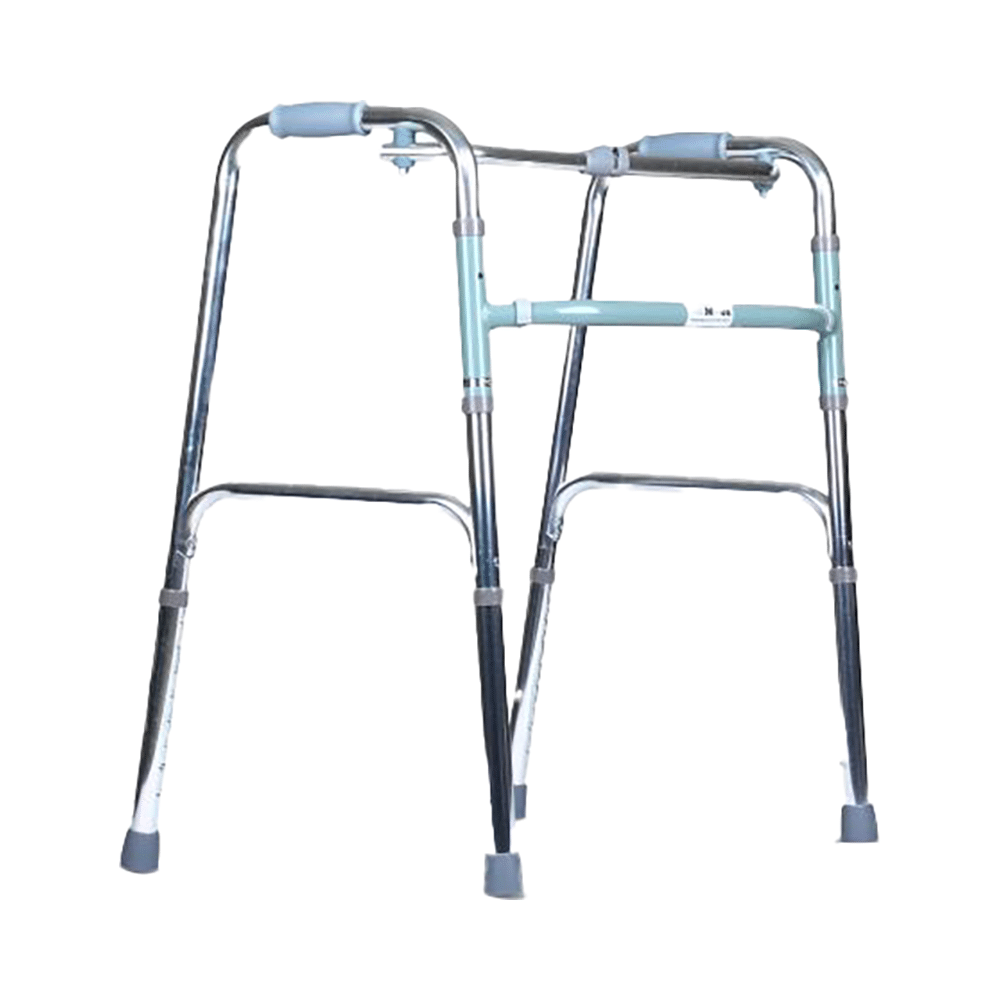 Med-E-Move Folding Walker Imported Chrome Finish - Image 1