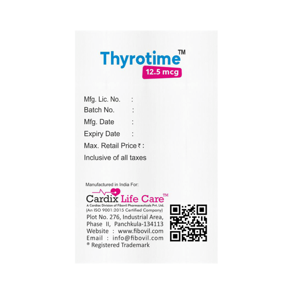 Thyrotime 12.5mcg Tablet - Image 3