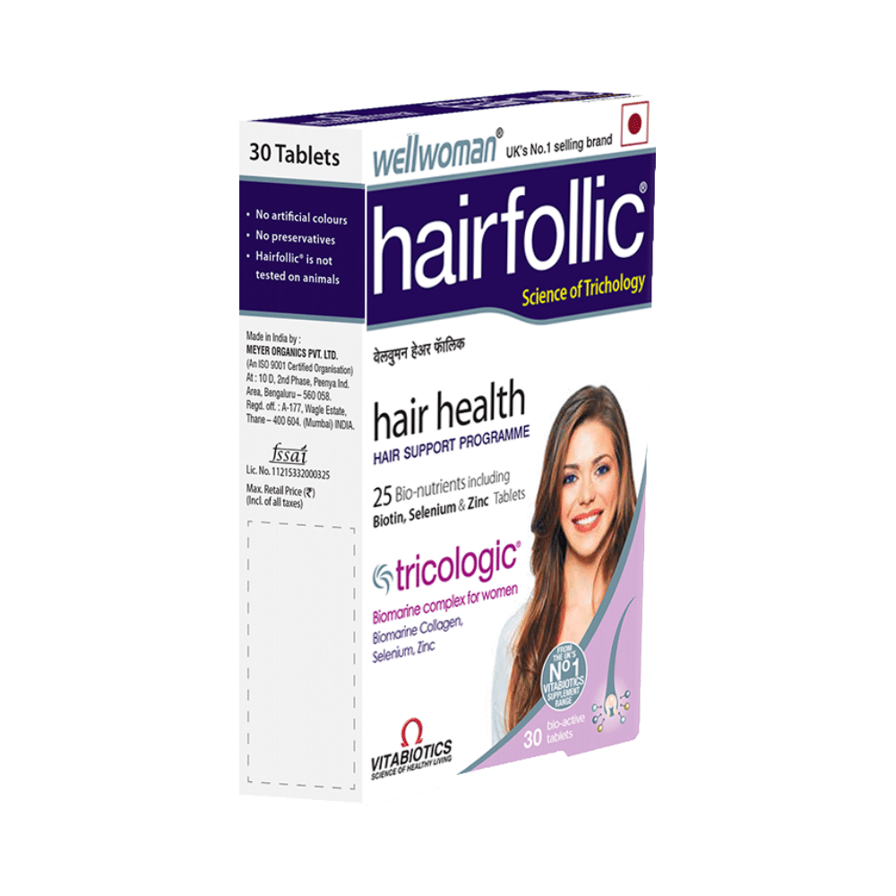 Wellwoman Hairfollic Tablet with Collagen, Zinc & Selenium | For Hair Health | Gluten-Free - Image 3