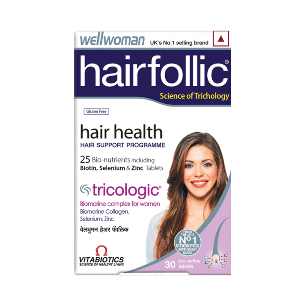 Wellwoman Hairfollic Tablet with Collagen, Zinc & Selenium | For Hair Health | Gluten-Free - Image 1
