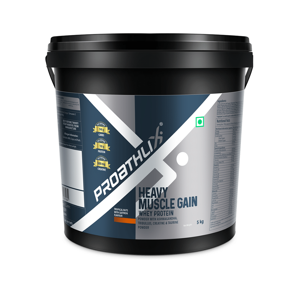 Proathlix Heavy Muscle Gain  Whey Protein Powder Tropical Nuts With Saffron - Image 1
