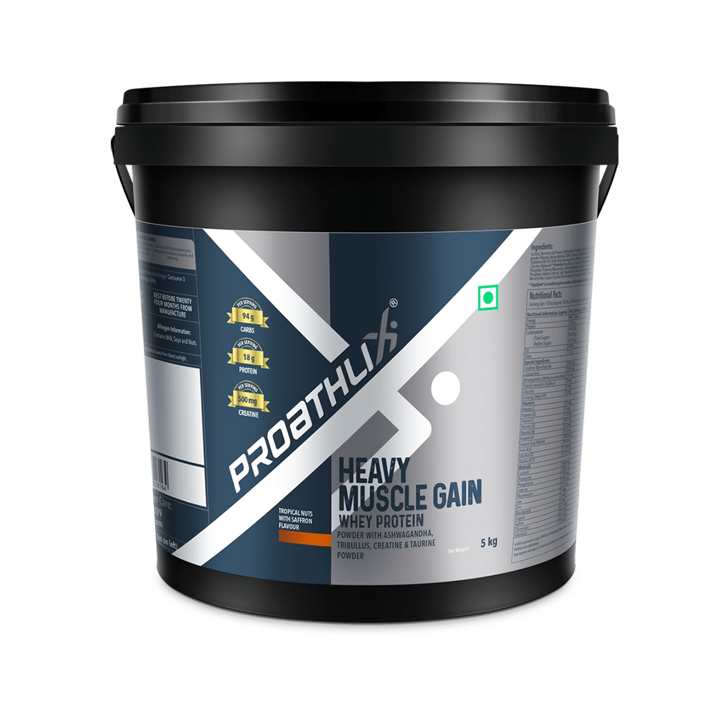 Proathlix Heavy Muscle Gain  Whey Protein Powder Tropical Nuts With Saffron
