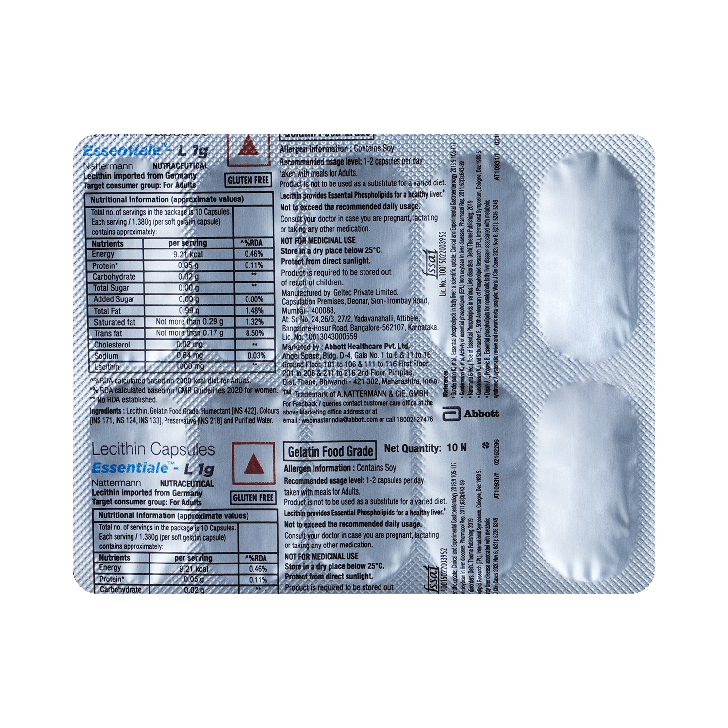 Essentiale-L 1gm Capsule Gluten Free - Image 6