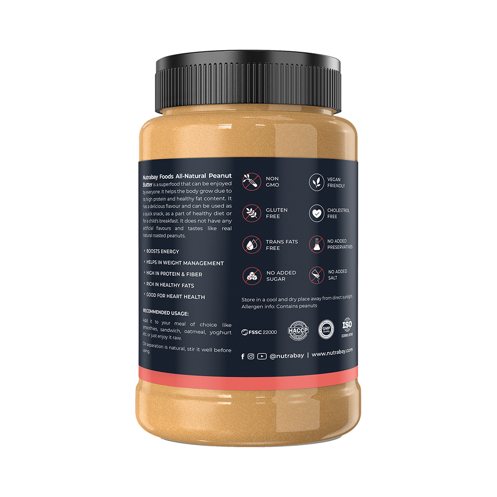 Nutrabay Foods All-Natural Peanut for Weight Management, Energy & Heart Health | Flavour Butter Unsweetened Creamy - Image 2