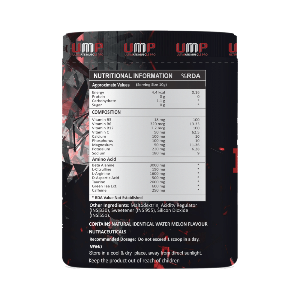 Ultimate Muscle Pro Pre Workout Infinity Watermelon - Image 4