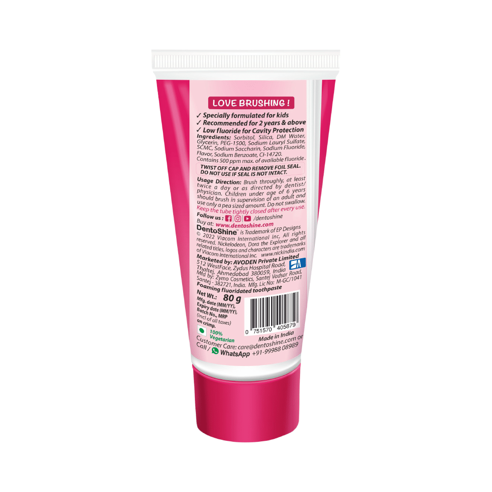 DentoShine Raspberry Gel Toothpaste for Kids - Image 2