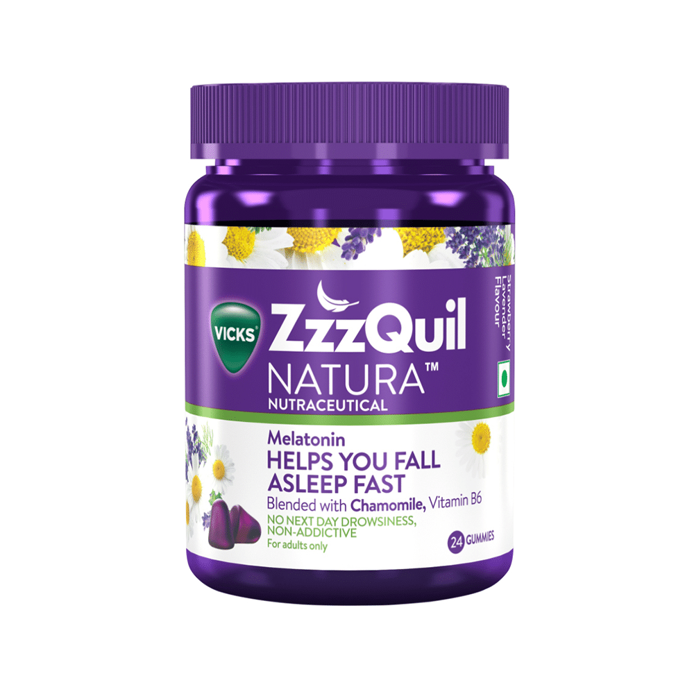 Vicks ZzzQuil Natura | Non-Addictive Sleep-Aid Gummy, Melatonin helps you fall Asleep Fast