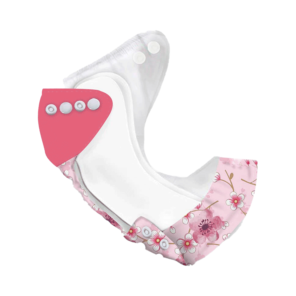 Snugkins New Age Cloth Diapers for Babies 0-2 Years, 1 Cloth Diaper, 1 Wet Free Organic Cotton Prefold Pad & 1 Booster Pad - Image 1