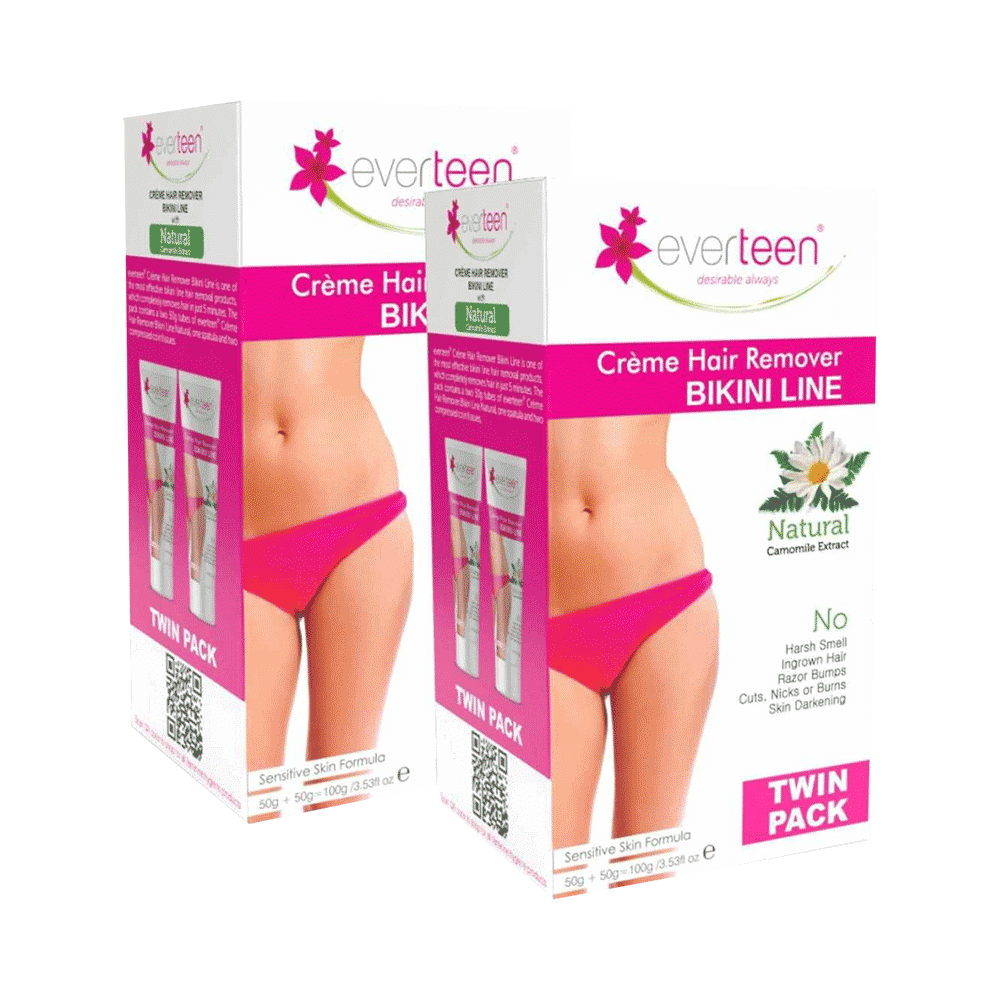 Everteen Bikini Line Hair Remover Cream Twin Pack (2X50gm Each) - Image 1