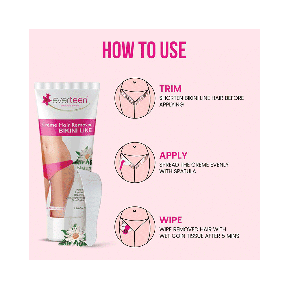 Everteen Bikini Line Hair Remover Cream Twin Pack (2X50gm Each) - Image 5