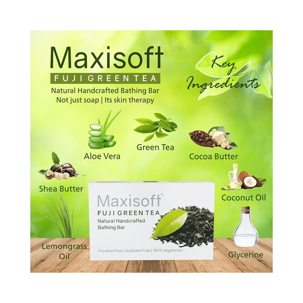 Maxisoft Fuji Green Tea Bathing Bar (75gm Each) - Image 4