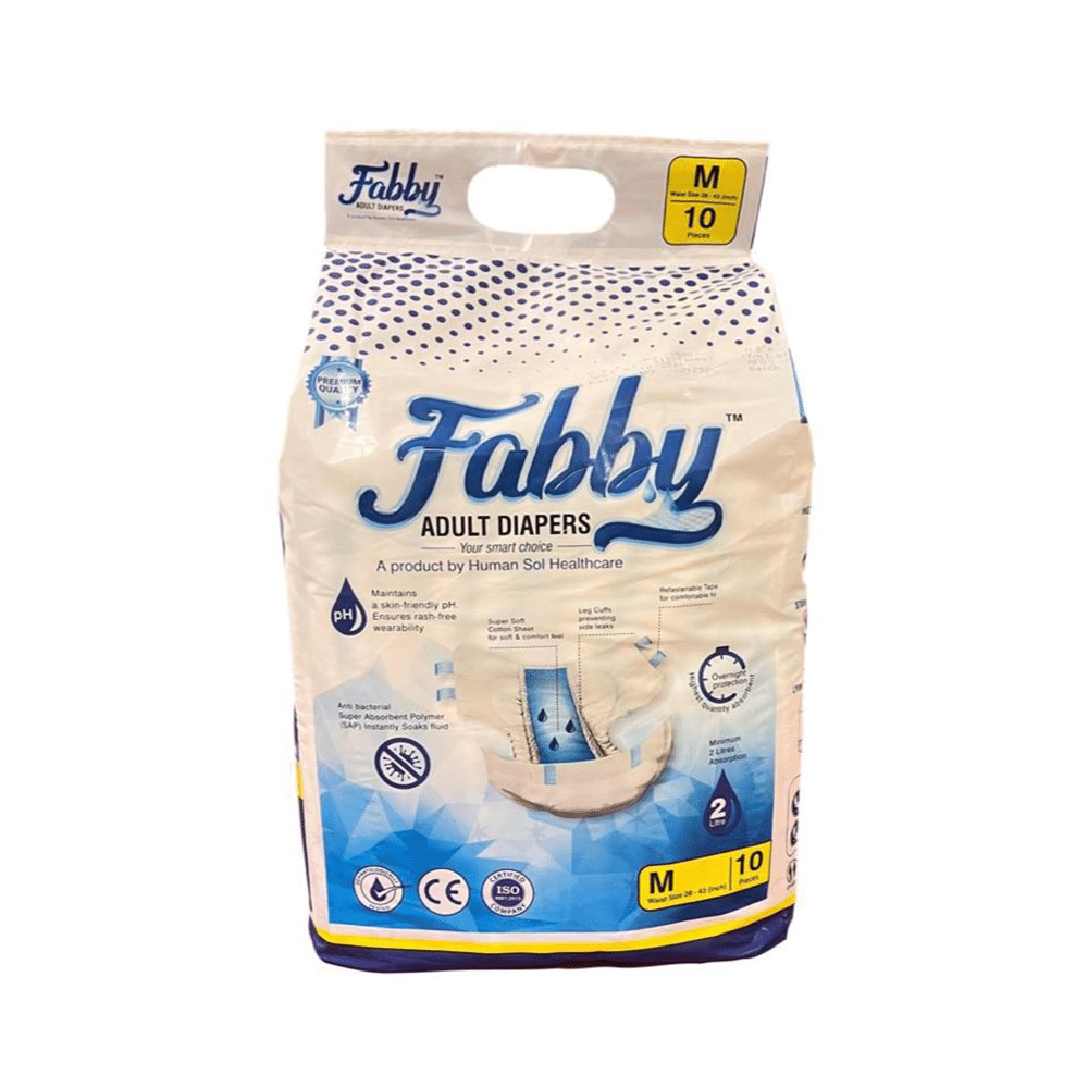 Fabby Fabby Adult Diaper (10 Each) Medium - Image 1