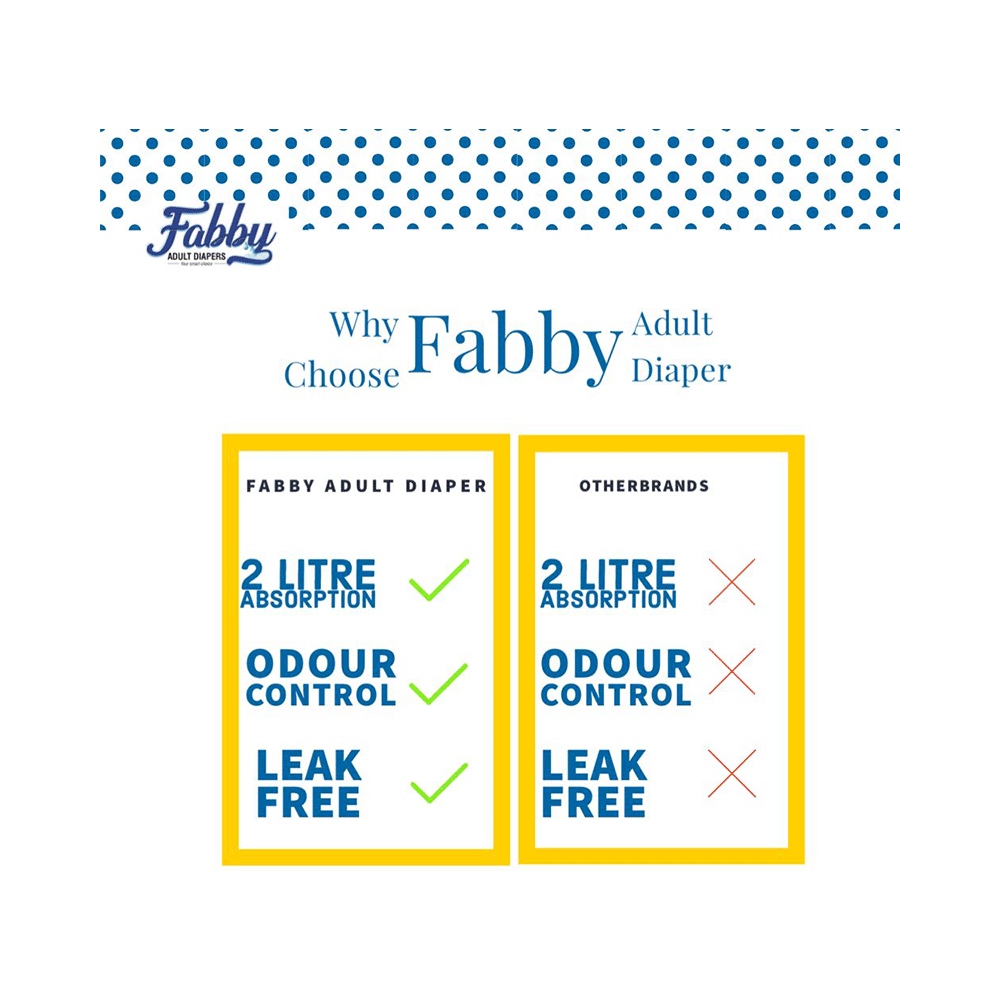 Fabby Fabby Adult Diaper (10 Each) Medium - Image 5