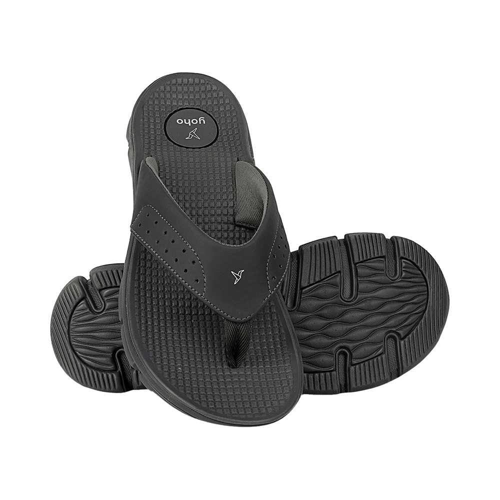 Yoho Lifestyle Extra Soft Comfortable and Anti Skid Slippers for Men with Arch Support Monsoon Grey 10 - Image 3
