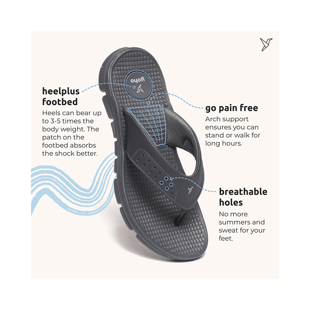 Yoho Lifestyle Extra Soft Comfortable and Anti Skid Slippers for Men with Arch Support Monsoon Grey 10 - Image 10