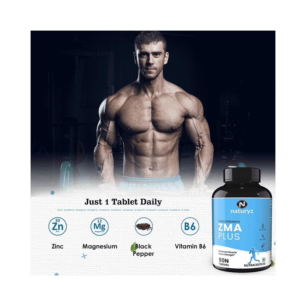 Naturyz Triple Strength ZMA Plus with Magnesium, Zinc, Tribulus, Vitamin B6 Tablet - Image 7