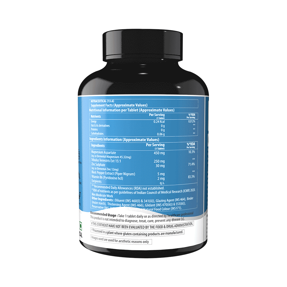 Naturyz Triple Strength ZMA Plus with Magnesium, Zinc, Tribulus, Vitamin B6 Tablet - Image 2