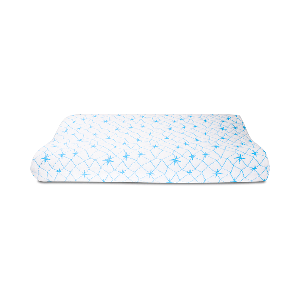 Sleepsia Premium Quality Thick Contour Gel Infused Pillow Large Blue Star Fabric - Image 1
