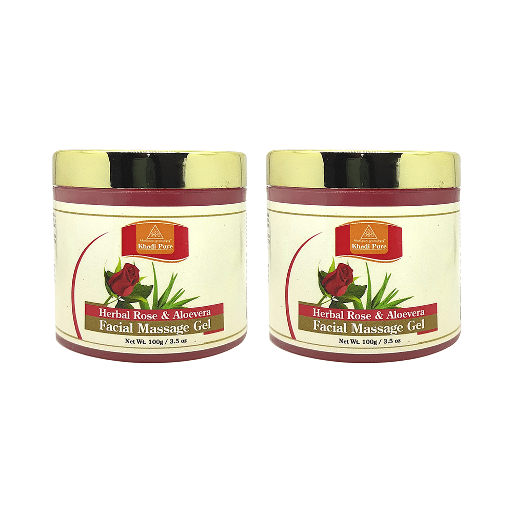 Khadi Pure Herbal Rose & Aloevera Facial Massage Gel (100gm Each)