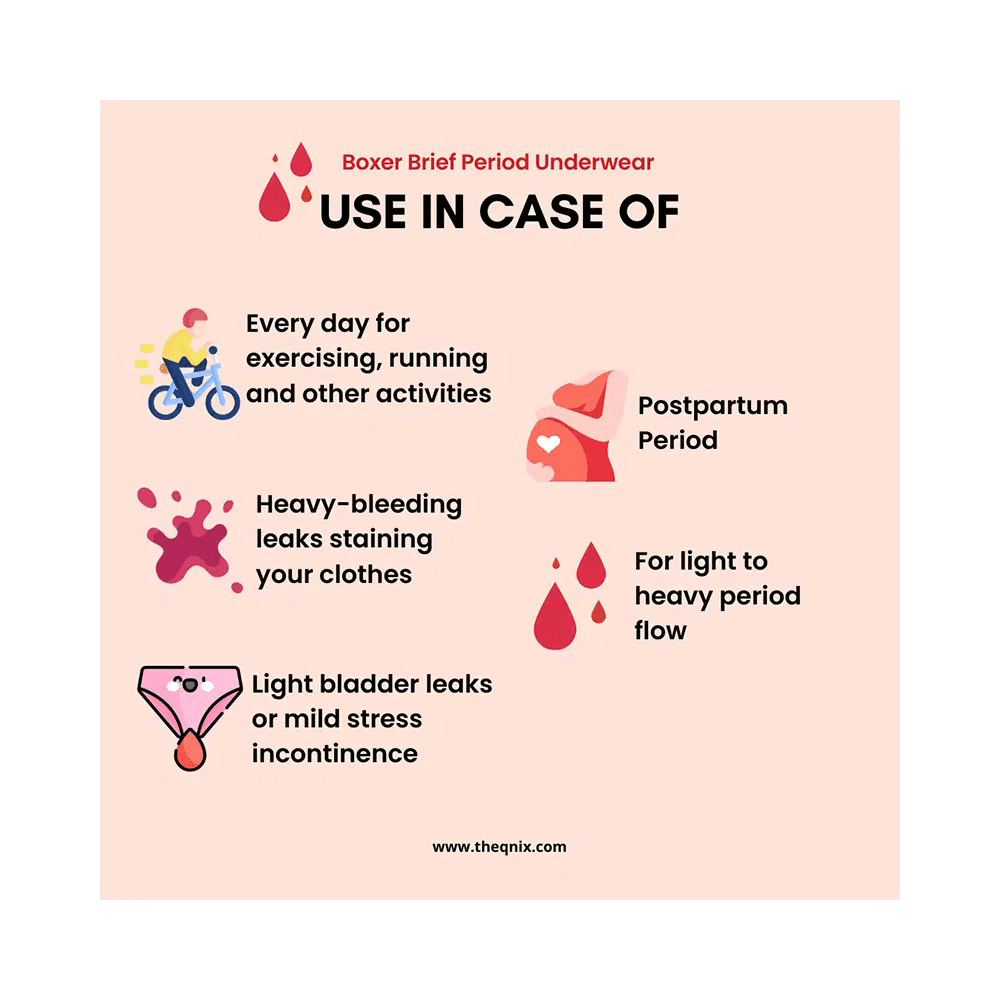 QNIX Boxer Brief Period Underwear 2XL Black - Image 1