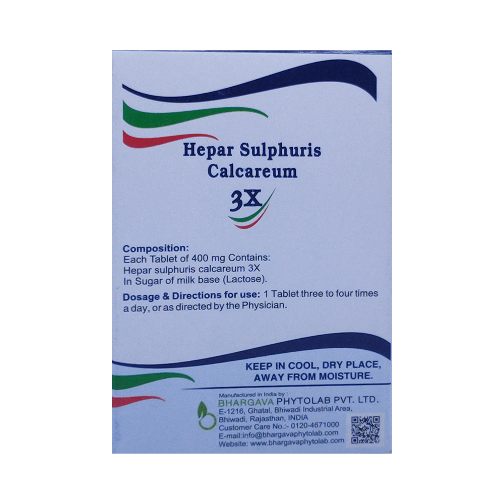 Bhargava Hepar Sulphuris Calcareum 3X Tablet - Image 2