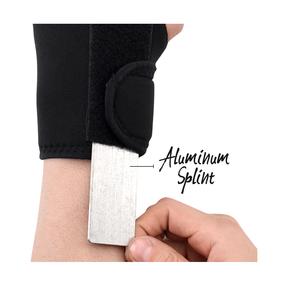 HealthAndYoga GuardNHeal Wrist Brace with Thumb Black - Image 3