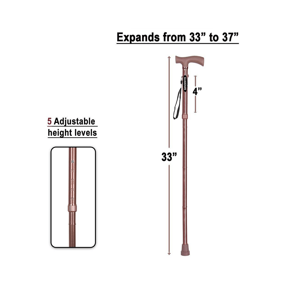 Guardian Foldable Walking Stick Bronze Aluminium - Image 3