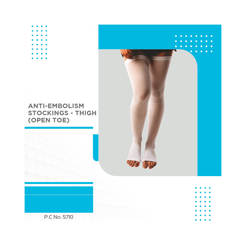 Vissco Anti-Embolism Stockings -Thigh Length-Open Toe to Improve Blood Circulation Small White - Image 6